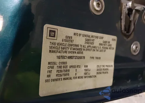 1996 GMC Sierra C1500 from USA, damaged, VIN 1GTEC14M2TZ528378